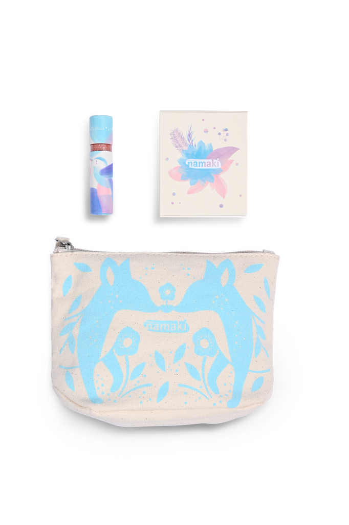 Glitzer-Kosmetiktasche für Kinder - Blauer Fuchs **