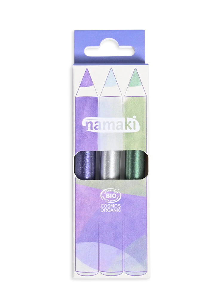 Kinderschminkstifte Glitzer - Jumbo - Violett-Silber-Grün**