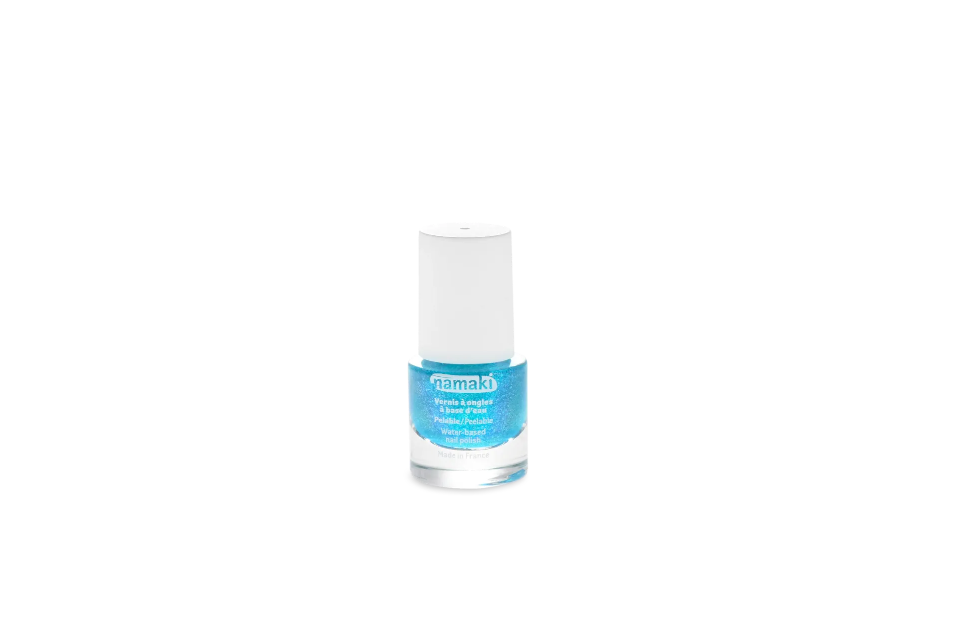 Vernis à ongles base eau pelable 40 - Bleu lagon ultra pailleté
